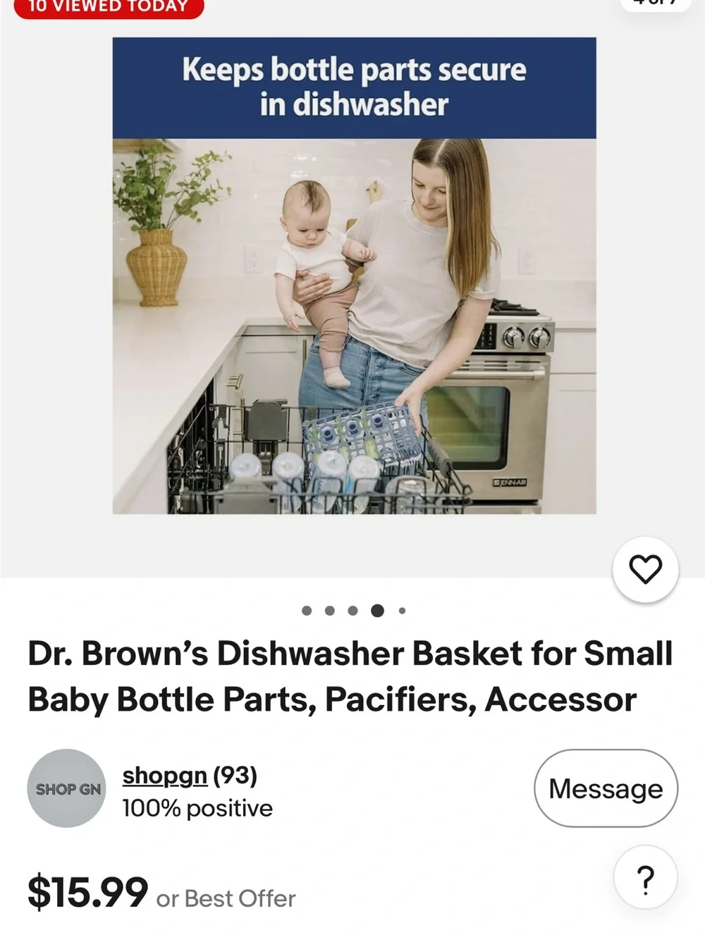 Dr. Brown’s Dishwasher Basket for Small Baby Bottle Parts Green